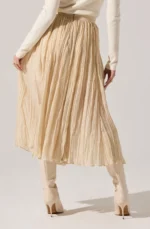 Salome Pleated Flare Midi Skirt - Image 2