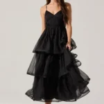 Theiria Pleated Tiered Midi Dress