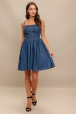 Kaitlyn Lace Front Strap Dress