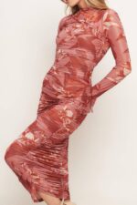 Lily Body Fitted Long Sleeve Midi Dress - Image 5