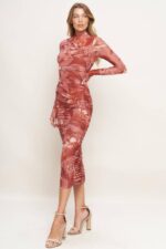 Lily Body Fitted Long Sleeve Midi Dress - Image 3