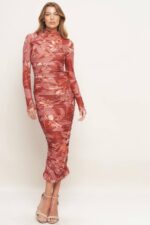 Lily Body Fitted Long Sleeve Midi Dress