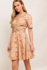 Willow Short Sleeve Button Down Belt Dress - Image 5