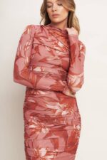 Lily Body Fitted Long Sleeve Midi Dress - Image 4