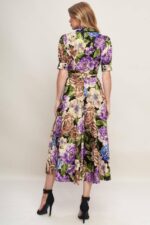 Hellen Floral Print Button Down Collar Dress - Image 5