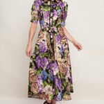 Hellen Floral Print Button Down Collar Dress