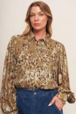 Leopard Print Button Up Shirt