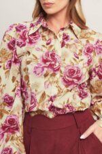 Rose Print Button Up Shirt - Image 2