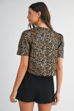 Michelle Leopard Print Bow Detail Top - Image 2