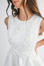Cassie Balloon Bottom Bow detail Dress - Image 2