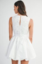 Cassie Balloon Bottom Bow detail Dress - Image 3