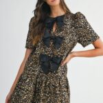 Natasha Leopard Print Bow Detail Dress