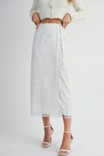 Melissa Sequin Wrap Midi Skirt