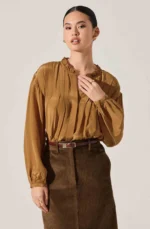 Ashton Pleated Ruffle Trim Top - Image 3