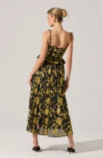 Emerys Pleated Metallic Floral Dress - Image 2
