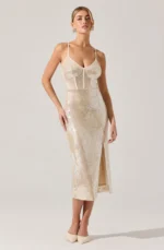 Liese Sequin Bustier Midi Dress