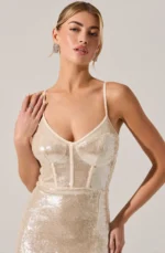Liese Sequin Bustier Midi Dress - Image 3