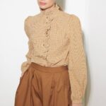 Skylar Checkered Print Ruffle Front Shirt