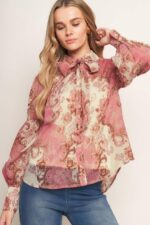 Aria Printed Button Up Shirt