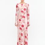 Ester Long Sleeve Rose Print Dress