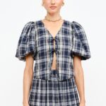 Kayla Puff Sleeve Tie Front Top