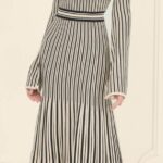 Emma Long Sleeve Strip Dress