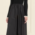 Hazel Long Sleeve Embellished Collar Midi Dress