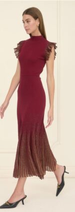 Haylie Jersey Body Fitted Midi Dress - Image 3