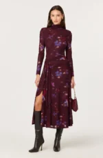 Aubriella Floral Mesh Midi Dress