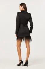 Breonna Feather Trim Blazer Dress - Image 2
