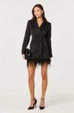 Breonna Feather Trim Blazer Dress