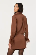 Catrina Satin Feather Trim Top Set - Image 2