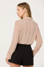 Cristal Semi-Sheer Rhinestone Shirt - Image 2