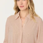 Cristal Semi-Sheer Rhinestone Shirt