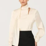 Felisita Satin Cutout Scarf Top