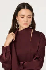 Felisita Satin Cutout Scarf Top - Image 4