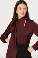 Felisita Satin Cutout Scarf Top - Image 5