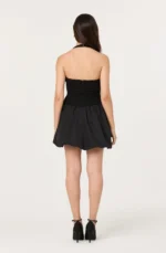 Giavanna Mixed Media Halter Mini Dress - Image 2