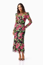 Lyra Sequin Long Sleeve Midi Dress - Image 3