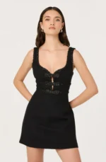 Maira Tweed Bow Mini Dress - Image 3