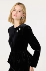 Nicolle Velvet Peplum Jacket - Image 3