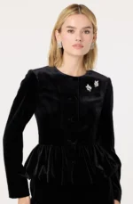 Nicolle Velvet Peplum Jacket