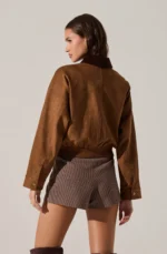 Sorine Faux Suede Bomber Jacket - Image 2