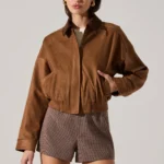 Sorine Faux Suede Bomber Jacket