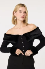 Tabathia Faux Fur Trim Sweater - Image 2