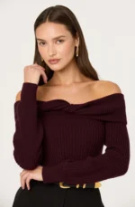 Tilde Twist Off Shoulder Sweater - Image 2