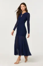 Yasmine Ruched Long Sleeve Dress - Image 3