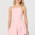 Tionna Bow Bubble Hem Mini Dress