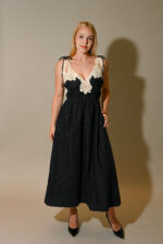 Georgia embroidery Detail Long Dress - Image 2