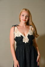 Georgia embroidery Detail Long Dress - Image 3